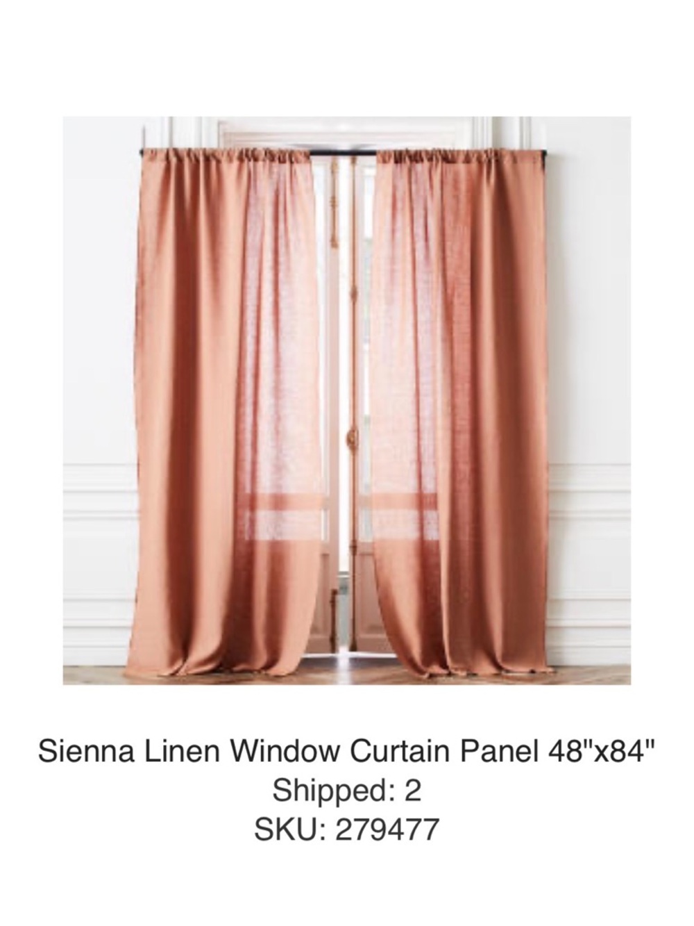 CB2 Sienna Linen Window Curtain Panel - Sienna (Set of 2)